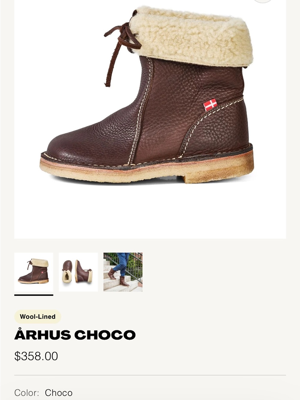 Århus Choco Women’s Shearling-Trim Ankle Boot - Choco